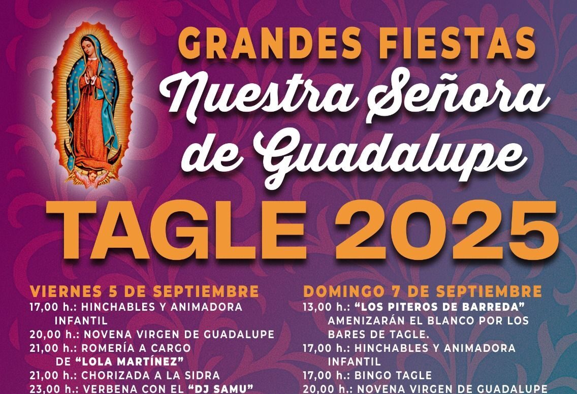 Cartel Fiestas de Tagle Nuestra Señora de Guadalupe 2025