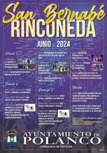 Cartel fiestas San Bernabé en Rinconeda, Polanco, Cantabria 2024