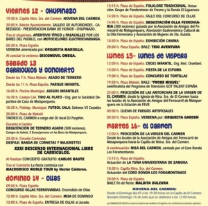 Programa fiestas El Carmen en Mataporquera