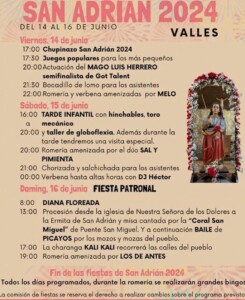 Programa de fiestas de San Adrian en Valles