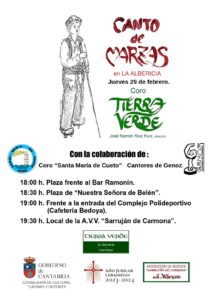 Programa canto de marzas en LA Albericia