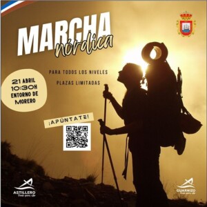 Marcha nórdica El Astillero - cartel y QR para inscripción