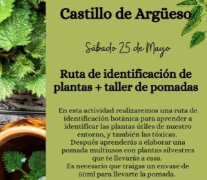 Castillo de Argüeso. Taller de pomadas. Ruta de interpretación en la naturaleza