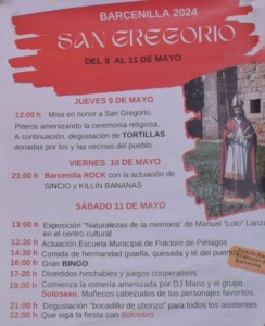 Programa de fiestas de San Gregorio en Barcenilla de Piélagos