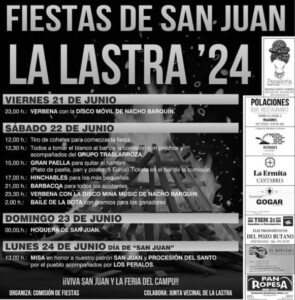 Programa de Fiestas de San juan en La Lastra