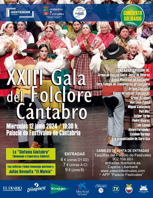 Gala el folklore cántabro en Santander. Junio 2024