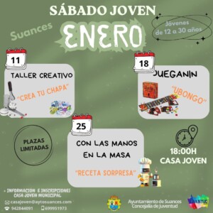 Cartel Programa Enero 2025 Sábado Joven en Suances